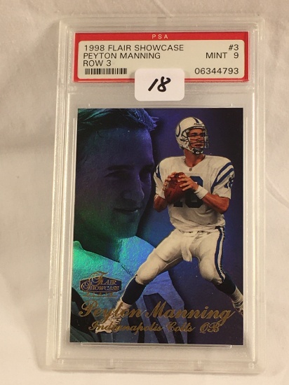 Collector PSA 1998 Flair Showcase #3 Peyton Manning MINT 9 06344793 Card