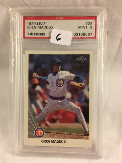 Collector PSA 1990 Leaf #25 Greg Maddux #25 MINT 9 03189667 Baseball Card