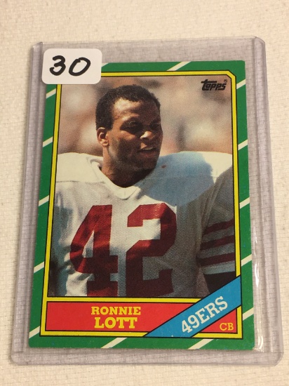 Vintage Collector 1986 Topps San Francisco 49ers Ronnie Lott Football Card No. 168