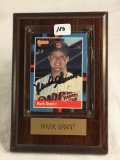 Vintage Collector 1988 Donruss Padres Mark Grant Signed Baseball Plaque 4.5X6.5