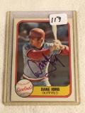 Vintage Collector 1981 Fleer Cardinals Dane Iorg Hand Signed Baseball Card No. 543