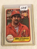 Vintage Collector 1981 Fleer Cardinals John Littlefield Hand Signed Baseball Card No. 535