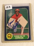 Vintage Collector 1986 Fleer Cardinals Vince Coleman Hand Signed Baseball Card No. 637