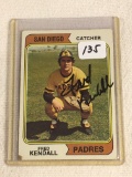 Vintage Collector 1974 Topps Padres Fred Lyn Kendall Hand Signed Baseball Card No. 53