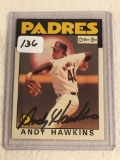 Vintage Collector 1986 OPeeChee Padres Andy Hawkins Hand Signed Baseball Card No. 5