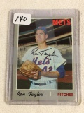Vintage Collector 1970 Topps Mets Ronald Wesley Taylor Signed Baseball Card No. 419