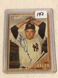 Vintage Collector Topps NY Yankees Bud Daley Hand Signed Baseball Card No. 376