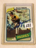 Vintage Collector 1980 Topps Padres Rollie Fingers Hand Signed Baseball Card No. 651