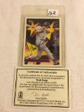 Collector 1996 Topps Yankees Wade Boggs Hand Signed Baseball Card No. 225