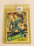 Vintage Collector 1985 Topps Mariners Phil Bradley Hand Signed Baseball Card No. 449