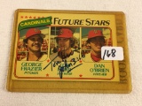 Vintage Collector 1980 Topps Frazier, Herr (Signed), & O'Brien Baseball Card No. 684