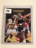 Collector 1996 Edge Hard Time Warp Court George Gervin Signed Basketball Card