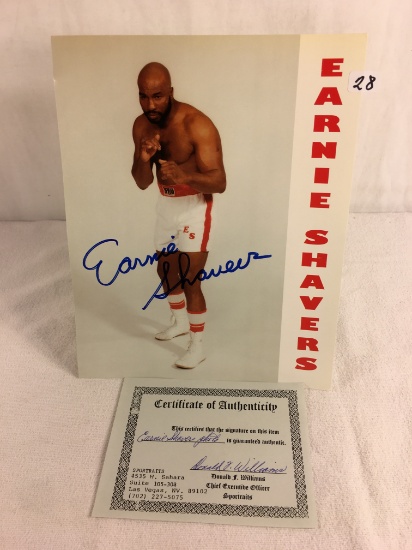 Collector Sport Boxing Photo Autographed by Earnie Shavers 8X10" w/ COA