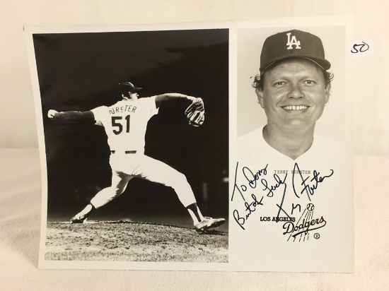 Collector Sport Baseball Photo Hand Signed by Terry Forster 8X10"