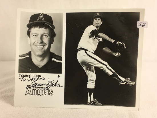 Collector Sport Baseball Photo Hand Signed by Tommy John 8X10"