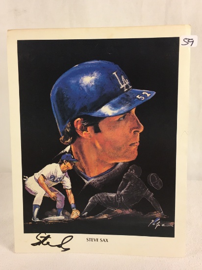 Collector Sport Baseball Print Hand Signed by Steve Sax 8.5X11"