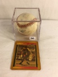 Collector Used Sport Baseball Ball Hand Signed/ Autographed BallBy walt Terrell W/Card