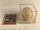 Collector Used Sport Baseball Ball Hand Signed/ Autographed Ball By Dave Leiper W/Card