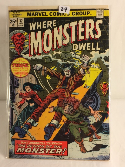 Vintage Marvel Comics Group Where Monsters Dwell Comic No. 32
