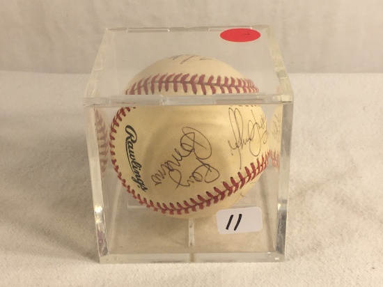 Collector Signed Rawlings MLB Baseball in Case 3.25"X3.25"X3.25" - See Pictures