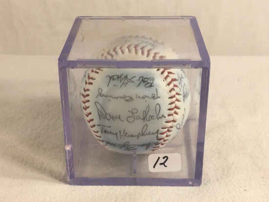 Collector Signed Baseball in Case 3.25"X3.25"X3.25" - See Pictures