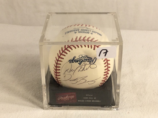 Collector Signed Rawlings MLB Baseball in Case 3.25"X3.25"X3.25" - See Pictures