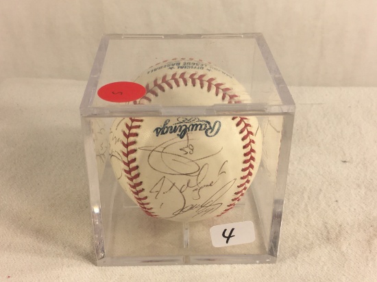 Collector Signed Rawlings MLB Baseball in Case 3.25"X3.25"X3.25" - See Pictures