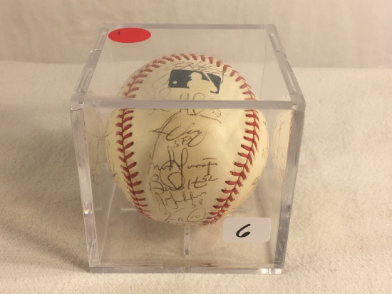 Collector Signed Rawlings MLB Baseball in Case 3.25"X3.25"X3.25" - See Pictures