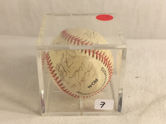 Collector Signed Rawlings MLB Baseball in Case 3.25"X3.25"X3.25" - See Pictures