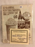Collector Signed 1975 Old Timer's Day Program w/ COA - See Pictures