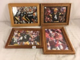 Lot of 4 Pcs. Collector Assorted NFL Football Photos in Frame 8.5