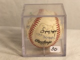 Collector Signed Rawlings MLB Baseball in Case 3.25