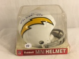 Collector Mini Riddell NFL Football Helmet Signed by Russ Washington w/ Card - See Pictures