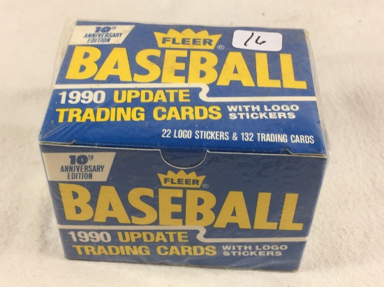 Collector Factory Sealed Fleer 1990 Baseball Update Trading Cards with Logo Stickers