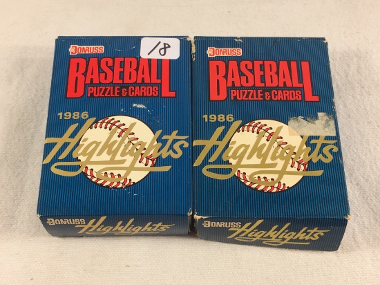 Lot of 2 Pcs. Collector Vintage Loose in Box Donruss 1986 Highlights Baseball Puzzle and Cards