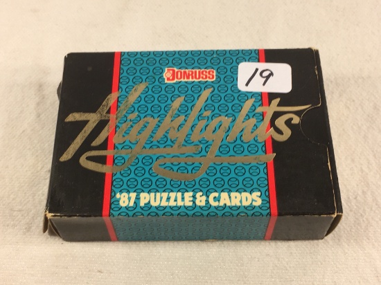 Collector Vintage Loose in Box Donruss 1987 Highlights Puzzle and Cards