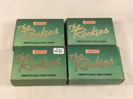 Lot of 4 Pcs. Collector Vintage Loose in Box Donruss 1989 The Rookies Puzzle and Cards