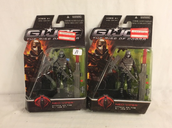 Lot of 2 Pcs New G.I. Joe The Rise Of Cobra Action Figures 4"tall/each - See Pictures