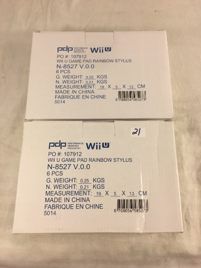 Lot of 2 NIB Wii U gamepad Raindow Stylus Box Size each: 7.5x5" Box Size