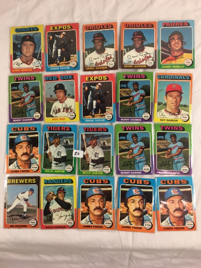 Lot of 20 Pcs Collector Loose Vintage Assorted Players Baseball Cards - See Pictures