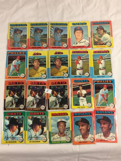 Lot of 20 Pcs Collector Loose Vintage Assorted Players Baseball Cards - See Pictures