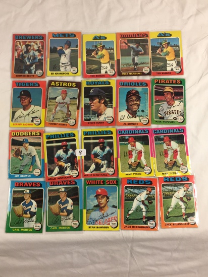 Lot of 20 Pcs Collector Loose Vintage Assorted Players Baseball Cards - See Pictures