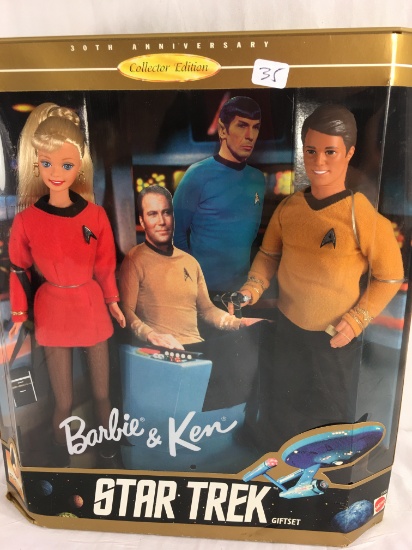 Collector NIP Mattel Barbie & Ken Gift Set Doll AS Star Trek 11-12" Tall Doll - See Pictures
