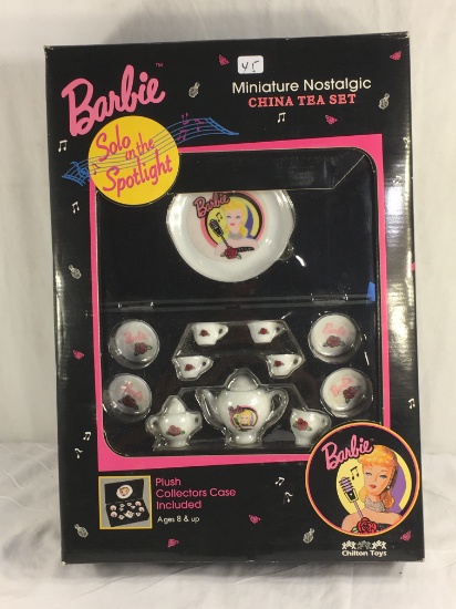 Collector NIP 1995 Mattel Barbie Miniature Nostalgic China Tea Set 10.3/4X15.5" Box Size
