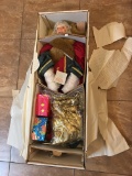Vintage Loose In A Box Porcelain Father Christmas Doll 35