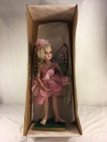 Vintage Loose in A Box Porcelain Doll Fairy Butterfly In A Pink Costume 27.5X11