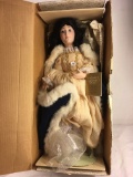 Vintage Franklin Heirloom Porcelain Doll The Queen Doll 23X9.5