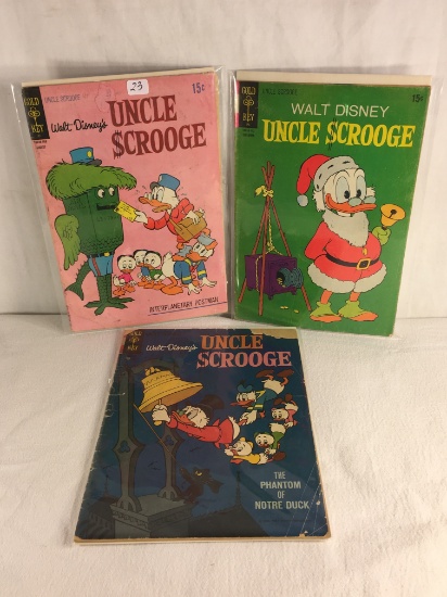 Lot of 3 Pcs Collector Vintage Gold Key Uncle Scrooge Comic Books walt Disney's