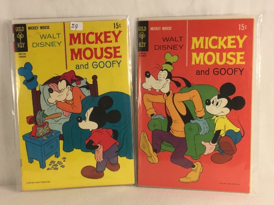 Lot of 2 Pcs Collector Vintage Gold Key Comics Walt Disney Mickey Mouse and Goofy Comics