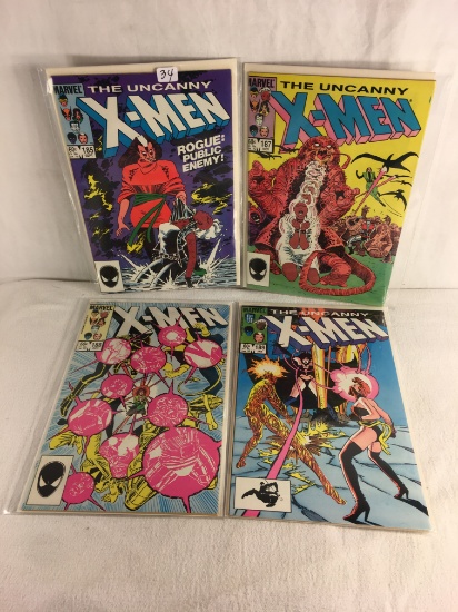 Lot of 4 Pcs Collector Vintage Marvel Comics The Uncanny X-Men Comic Book No.185.187.188.189